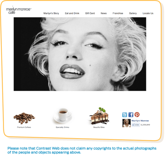 Marilyn Monroe Cafe Homepage
